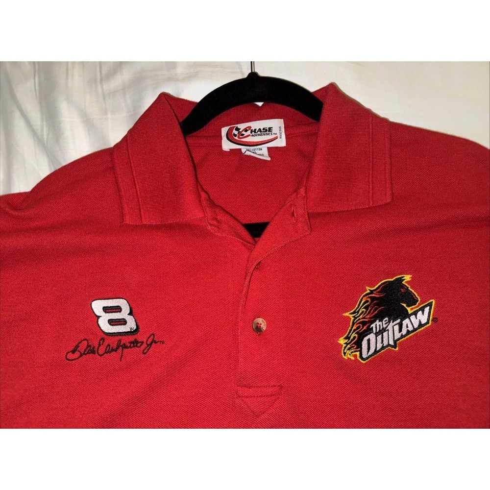Vtg Dale Earnhardt Jr The Outlaw Red Chase Authentics Red‎ Short Sleeve Size XL
